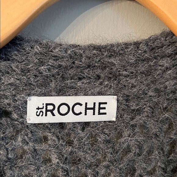 St. Roche Alpaca Blend Cora Cardigan Dark Heather Gray Size S - Picture 6 of 9